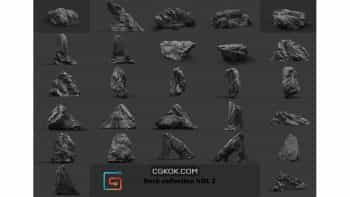 دانلود آبجکت سنگ های جنگل Jungle Rocks
