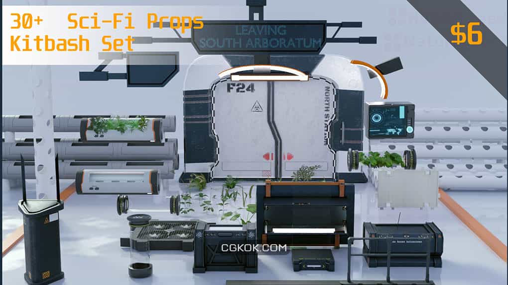 دانلود آبجکت محیط علمی تخیلی Sci-Fi Props Kitbash set