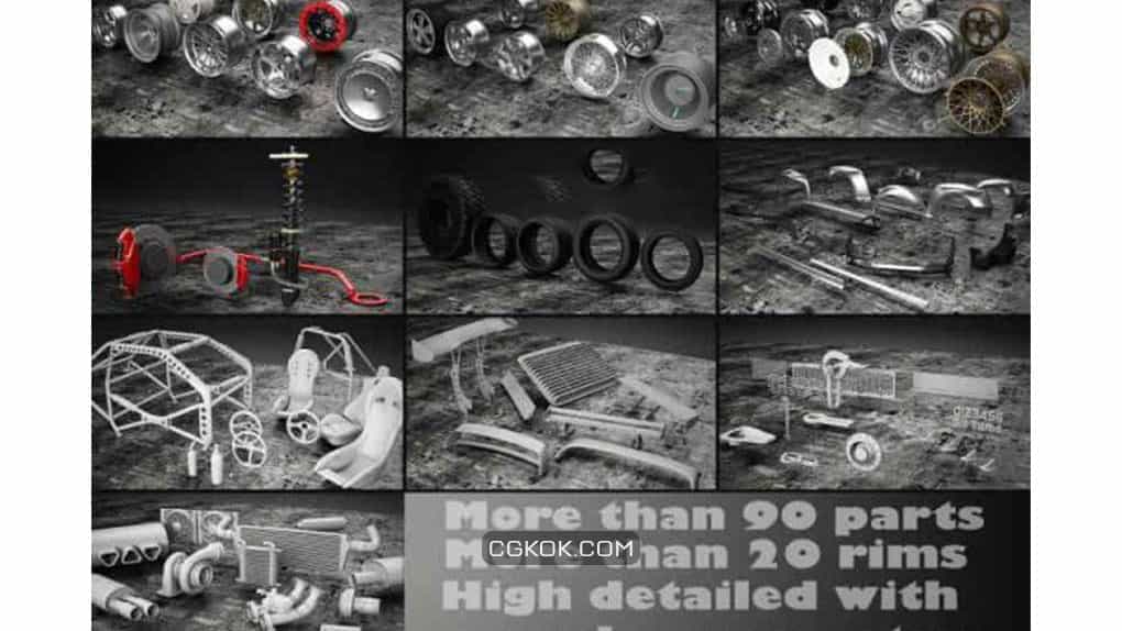 آبجکت تنظیم ماشین TurboSquid – Tune Your Car Kit - مدل سه بعدی تنظیم ماشین