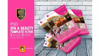 دانلود فایل لایه باز تراکت سالن اسپا Beauty Spa Flyer