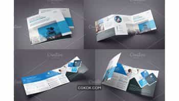 دانلود وکتور بروشور Blue Square Tri-Fold Brochure