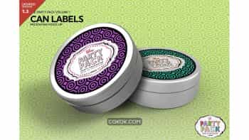 دانلود موکاپ برچسب قوطی Can Label Packaging Mockup