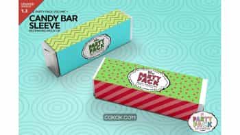 دانلود موکاپ جعبه شکلات Candy Bar Sleeve Packaging Mockup