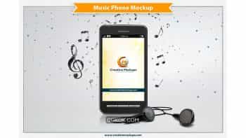 دانلود موکاپ موزیک پلیر Cell Phone Music Mockup