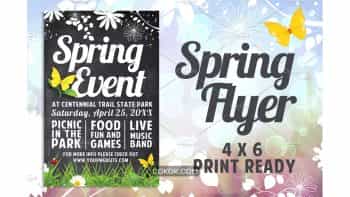 دانلود فایل لایه باز تراکت با تم بهاری Chalk Spring Flyer