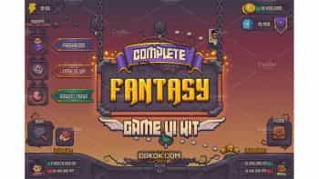 دانلود وکتور رابط کاربری بازی Complete Fantasy Game UI Kit