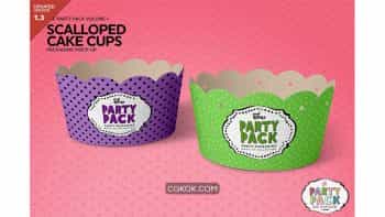 دانلود موکاپ جعبه کاپ کیک Cupcake Cups Packaging Mockup