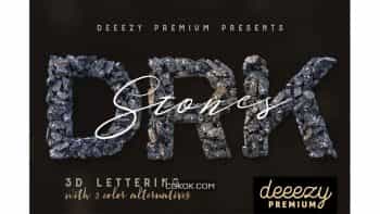 دانلود کلیپ آرت حروف الفبا با طرح سنگی Dark Stones – 3D Lettering