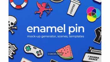 دانلود جعبه ابزار ساخت موکاپ سنجاق سینه Enamel Pin Mock-ups