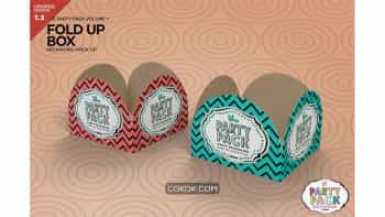 دانلود موکاپ جعبه تاشو Fold Up Box Packaging Mockup