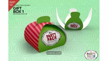 دانلود موکاپ جعبه کادو Gift Box 1 Packaging Mockup