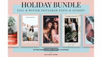 دانلود فایل لایه باز پست متحرک اینستاگرام Holiday ANIMATED Instagram Bundle