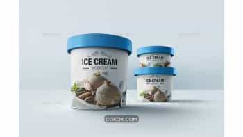 دانلود موکاپ ظرف بستنی Ice Cream Cup Mock-up v4