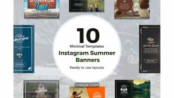 دانلود فایل لایه باز اینستاگرام Instagram Summer Banners