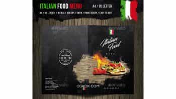 دانلود فایل لایه باز 2 لت منو غذای ایتالیایی Italian Food Menu