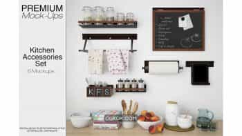 دانلود موکاپ لوازم آشپزخانه Kitchen Accessories Set