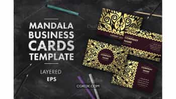 دانلود وکتور کارت ویزیت Mandala business card 012