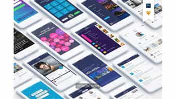 دانلود فایل لایه باز رابط کاربری موبایل Mountify Mobile UI Kit