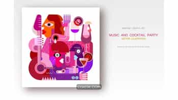دانلود وکتور برای طراحی جلد موسیقی Music and Cocktails vector artwork