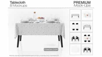 دانلود موکاپ رو میزی Tablecloth Mockup Set