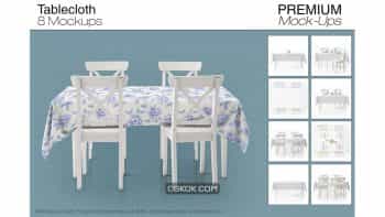 دانلود موکاپ ست رو میزی Tablecloth Mockup Set
