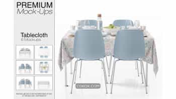 دانلود موکاپ ست رومیزی Tablecloth Mockup Set