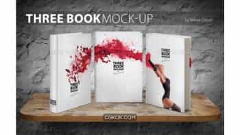 دانلود موکاپ کتاب سه جلدی Three Book Mock-Up