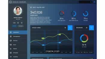 دانلود فایل لایه باز رابط کاربری داشبورد Transparent Dashboard UI Kit