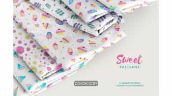 دانلود پترن شیرینی Watercolor Sweet Patterns