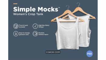 دانلود موکاپ کراپ زنانه Women’s Crop Tank Mockup