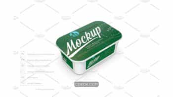 دانلود موکاپ ظرف پلاستیکی 200 گرمی پنیر 200G PLASTIC CONTAINER MOCKUP