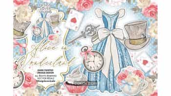 دانلود کلیپ آرت آلیس در سرزمین عجایب Alice In Wonderland Design