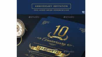 دانلود فایل لایه باز کارت دعوت سالگرد Anniversary Invitation