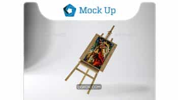 دانلود موکاپ بوم نقاشی در استودیو Art Canvas In Studio