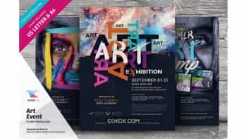دانلود فایل لایه باز تراکت ایونت هنری Art Event Flyer Templates