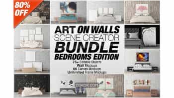 دانلود جعبه ابزار موکاپ دیوار Art On Walls Scene Creator Bundle V2