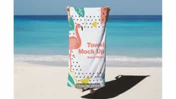 دانلود موکاپ حوله Beach Towel Mock Up
