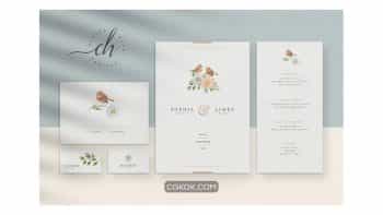 دانلود فایل لایه باز کارت دعوت عروسی Beryl • Wedding Invitation Suite