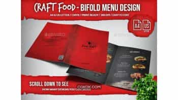 دانلود فایل لایه باز منو غذا Craft Food Menu Mega Bundle