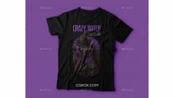 دانلود وکتور تیشرت Crazy Witch T-Shirt Design