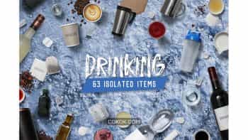 دانلود جعبه ابزار ساخت بطری و لیوان نوشیدنی Drinking – Isolated Food Items