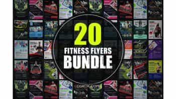 دانلود فایل لایه باز تراکت پرورش اندام Fitness Flyers Bundle