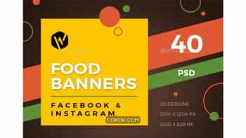 دانلود فایل لایه باز بنر منو غذا شبکه اجتماعی Food Banners – Facebook & Instagram