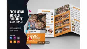 دانلود فایل لایه باز منو غذا سه لتی Food Menu Trifold Brochure V2