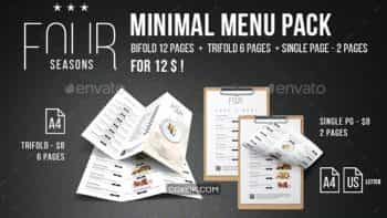دانلود فایل لایه باز منو غذای چهار فصل Four Seasons Minimal Menu Bundle