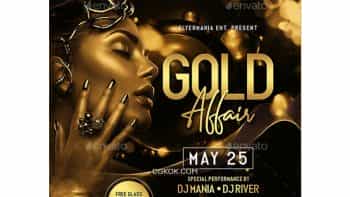 دانلود فایل لایه باز تراکت Gold Affair Flyer
