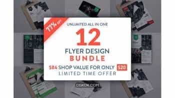 دانلود فایل لایه باز تراکت باشگاه ورزشی Gym Flyers Bundle