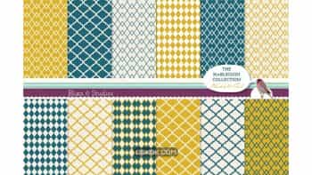 دانلود بک گراند کاغذ دیجیتال Harlequin & Quatrefoil Digital Paper
