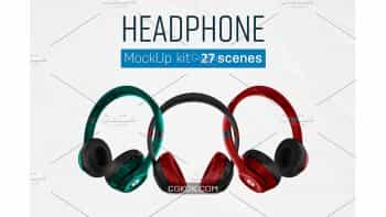 دانلود موکاپ هدفون Headphones Mockup Kit