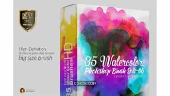دانلود براش آبرنگی فتوشاپ Hi-Res Water color PS Brush Set 6